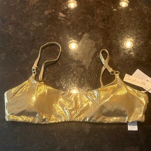 Gold Metallic Bikini top - Women swimwear